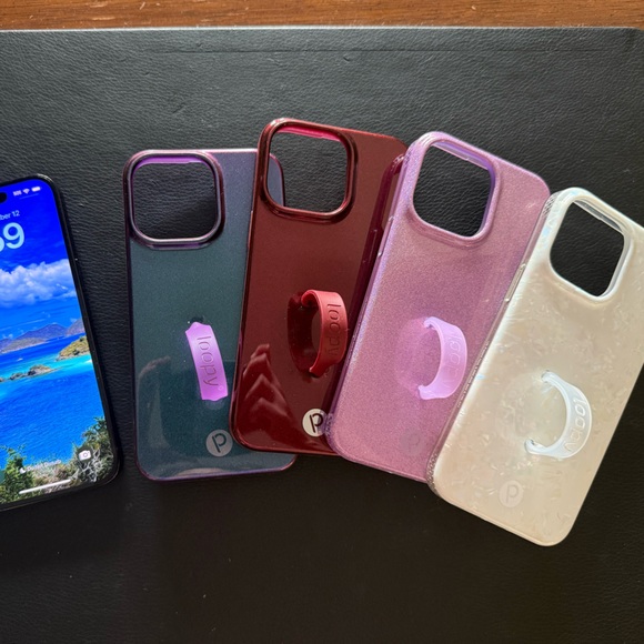 iPhone 14 Pro Max Loopy Cases Set - Sparkle Purple, Red, Lavender, Pearl - Picture 2 of 4